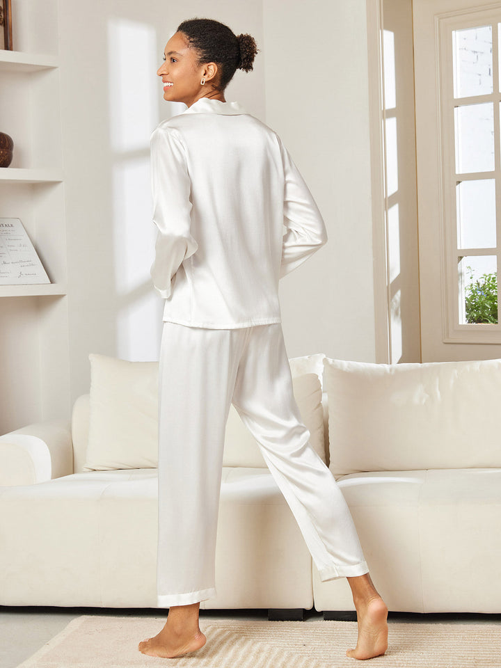 Femme Pyjamas Pure Soie Boutons