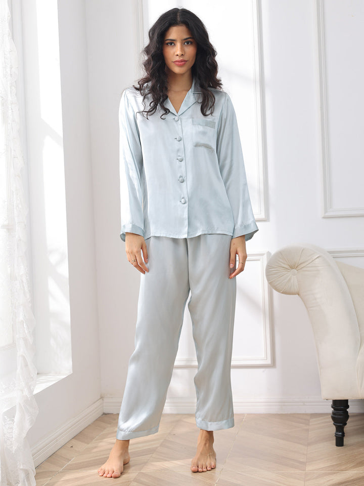 Femme Pyjamas Pure Soie Boutons