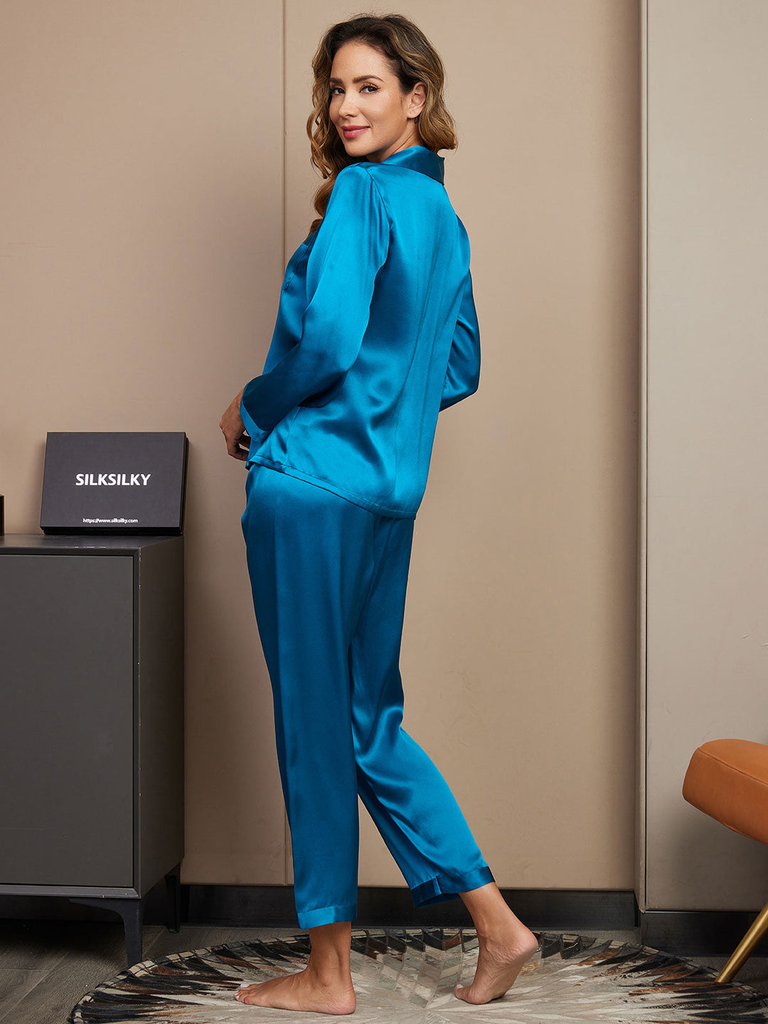 Femme Pyjamas Pure Soie Boutons