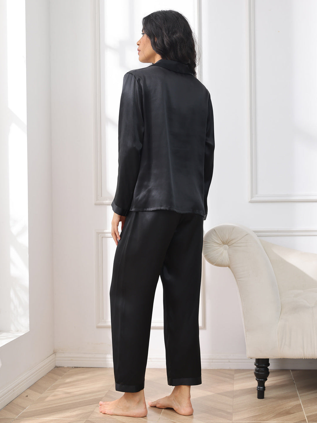 Femme Pyjamas Pure Soie Boutons