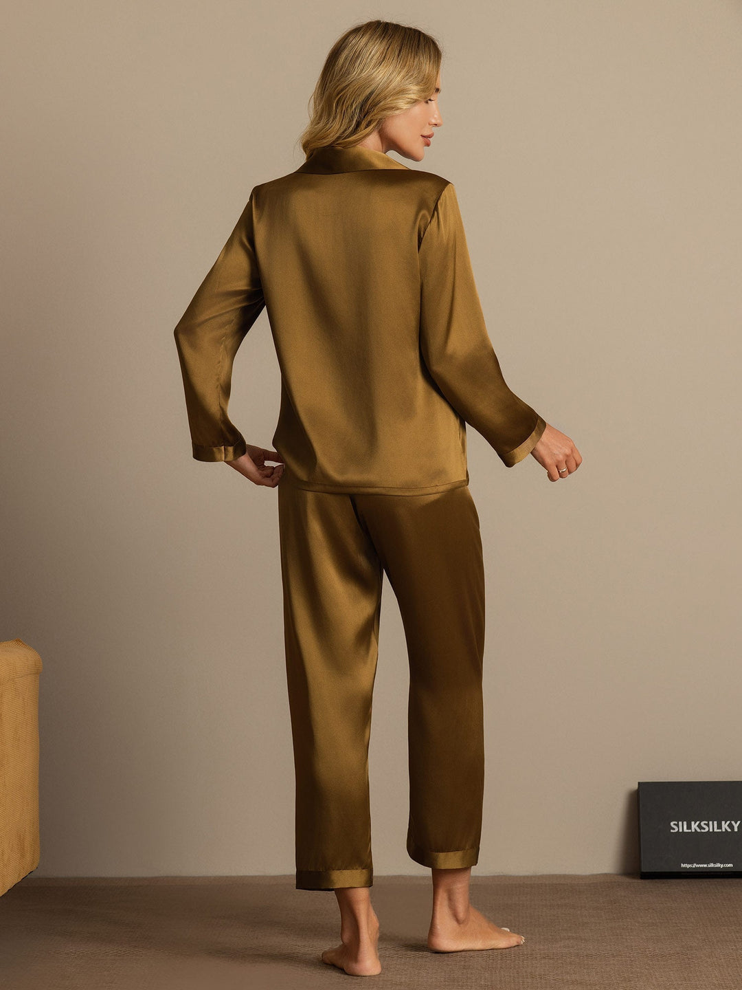 Femme Pyjamas Pure Soie Boutons
