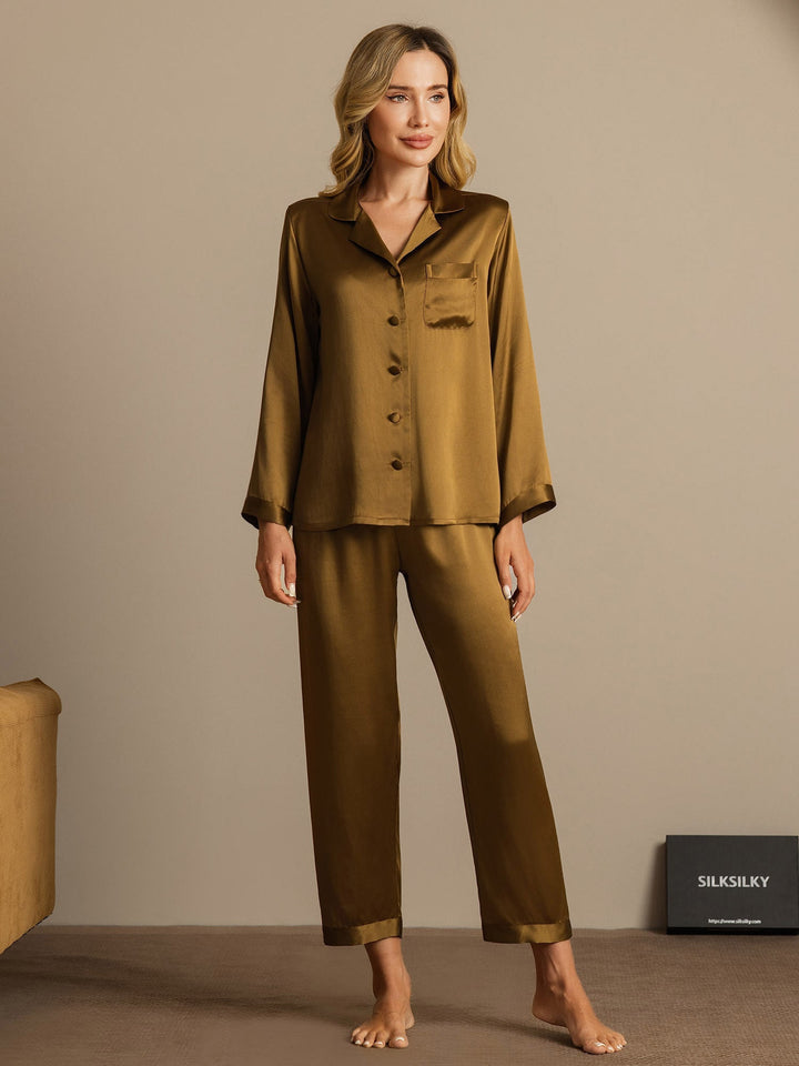Femme Pyjamas Pure Soie Boutons