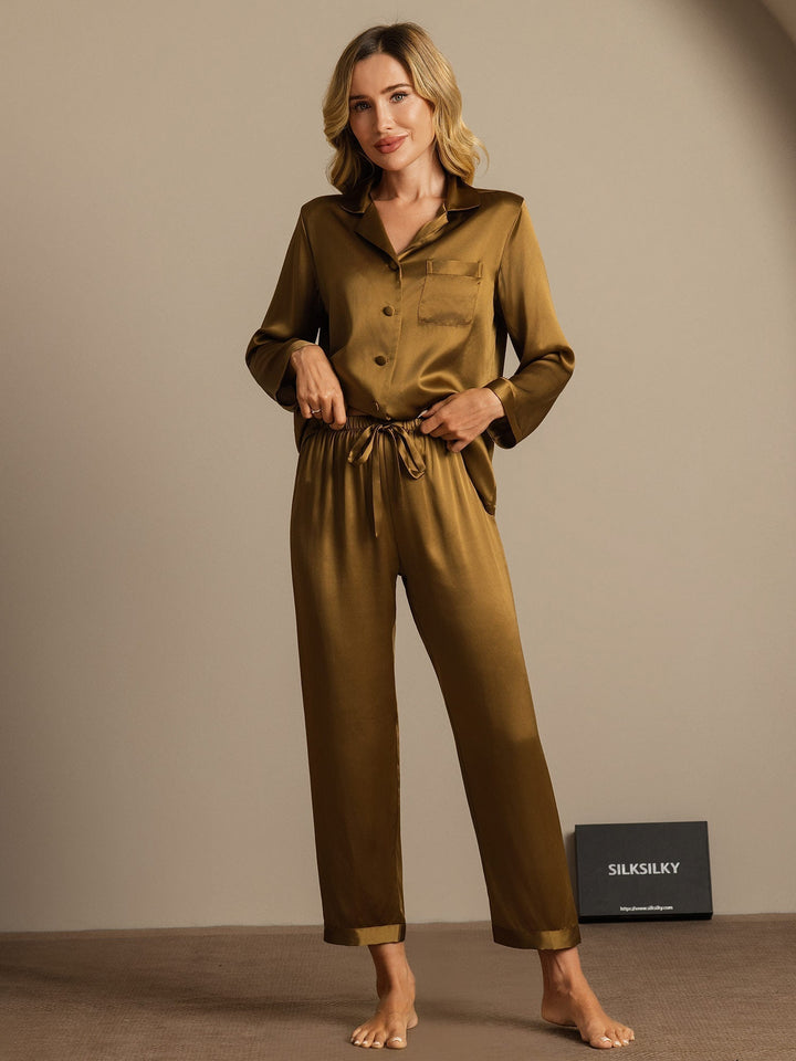 Femme Pyjamas Pure Soie Boutons