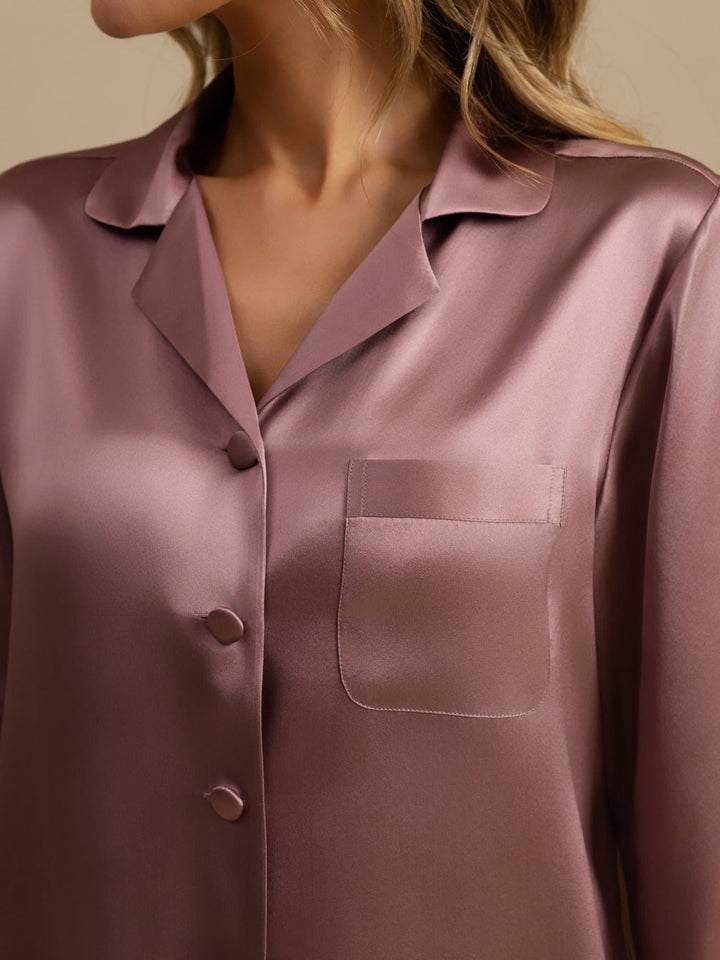 Femme Pyjamas Pure Soie Boutons