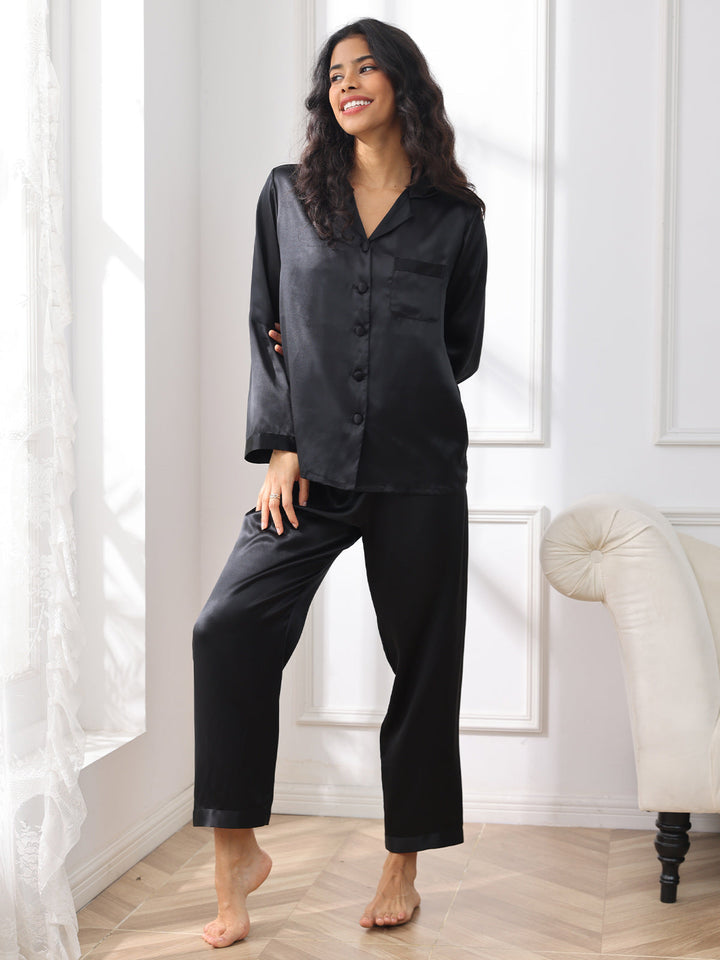 Femme Pyjamas Pure Soie Boutons