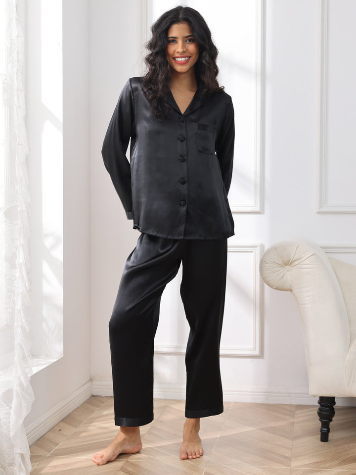 Femme Pyjamas Pure Soie Boutons