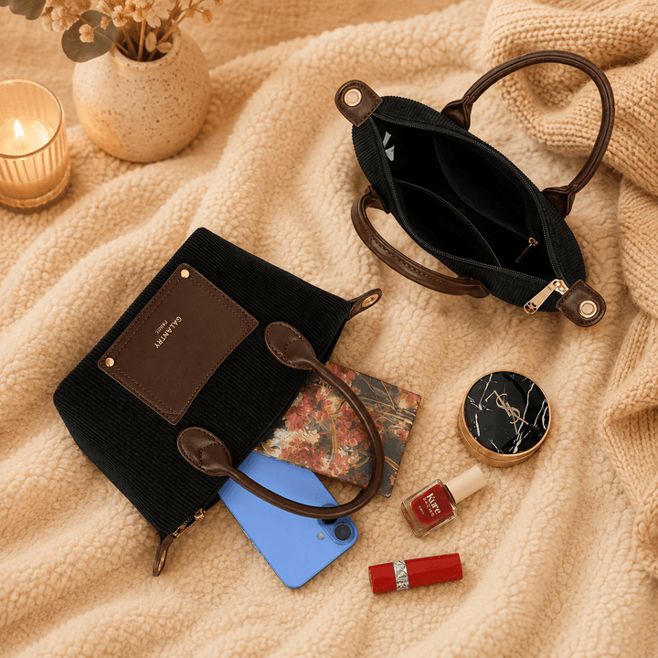 PETIT SAC VELOURS COTELE NOIR GANY