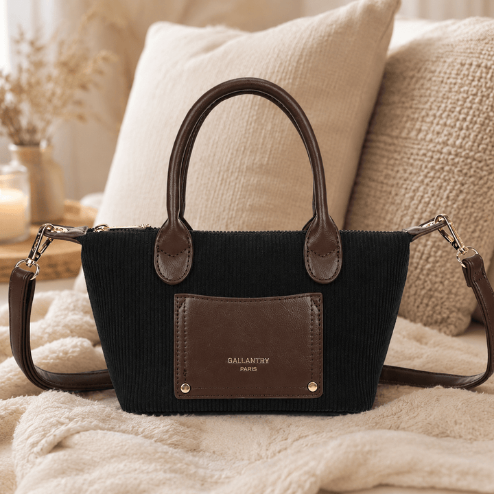 PETIT SAC VELOURS COTELE NOIR GANY