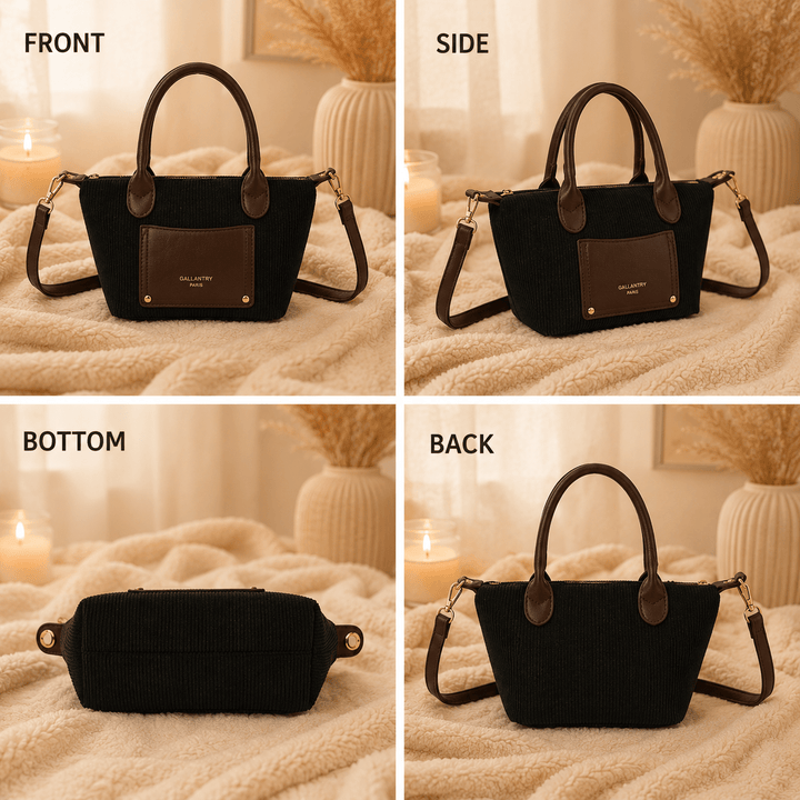 PETIT SAC VELOURS COTELE NOIR GANY