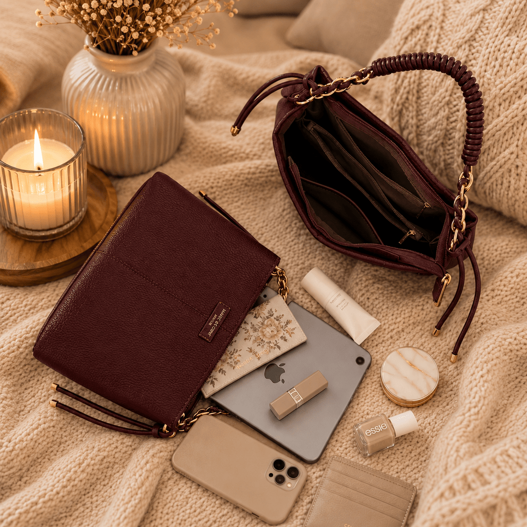 SAC A MAIN BORDEAUX ANSE CORDONS